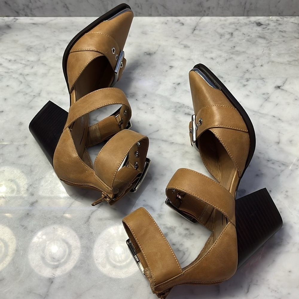 Free People x Jeffrey Campbell Hendrix Heels Tan Size 6 NWT - Picture 5 of 13